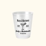 Personalisierte Margs & Matrimony Einweg-Plastikbecher mit Text Satz von 10 Bachelorette Bridal Party Supplies Geschenk für neue Paar