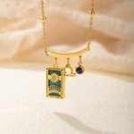 Personalisierte Tarot Zodiac Birthstone Initial Number Halskette zierlich Astrologie Schmuck Geburtstag Geschenk für Frauen Astrologie Liebhaber