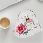 Personlig tegneserie Business Character Birth Flower Heart Akrylplakett med navn Bursdagskampanje Skrivebordsdekorasjon Gave til kontormedarbeider