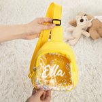 Personalized Shakable Sequins Cute Colorful Fanny Pack Cross Body Bag with Name Birthday Vacation Gift for Kids