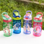 Personalisierte Cute Bunny Floral Initial 16oz Kind Wasserflasche mit Namen und Stroh zurück zu Schule glücklich Ostern Geschenk für Jungen Mädchen 5