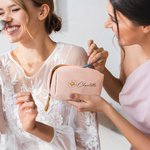 Trousse de maquillage personnalisée avec nom Accessoires de voyage portables Anniversaire Cadeau d'enterrement de vie de jeune fille pour les femmes