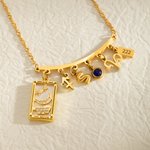Personalisierte Tarot Zodiac Birthstone Initial Number Halskette zierlich Astrologie Schmuck Geburtstag Geschenk für Frauen Astrologie Liebhaber