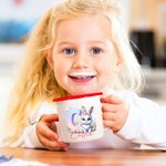 Personalised Cute Easter Bunny Gradient Initial 12oz Enamel Mug with Name Party Favor Easter Gift for Kids