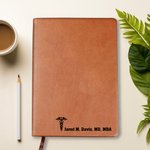 Personalisierte Rod of Asclepius Leder gefüttert Notebook mit Text und 200 Seiten Papier Geburtstag Anerkennung Geschenk für Krankenschwester Arzt medizinisches Personal