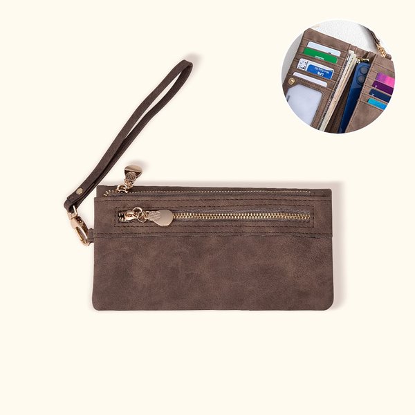 Personalised Multiple Compartment  Multicolor Leather Engraved Name Wallet with Wristlet Birthday Wedding Bridesmaid Gift for Women