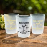 Personalisierte Margs & Matrimony Einweg-Plastikbecher mit Text Satz von 10 Bachelorette Bridal Party Supplies Geschenk für neue Paar