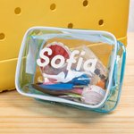 Borsa trasparente personalizzata con nome bastoncino di avvolgimento per gomitoli di filato adatto per borse Bogg regalo per amanti di uncinetto