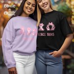 Personalisiertes Rosa Bogen Griechischen Buchstaben Sorority Name T-Shirt Sweatshirt Geburtstag Party Geschenk | Callie × Affinity Licensing