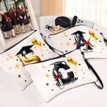 Personalised Initial Graduation Cap Name Makeup Bag with Wristband Graduation Gift for Friend Family