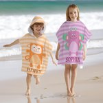Gepersonaliseerd Schattig Dier Hamster Uil Streep Zacht Sneldrogend Kinder Strandlaken met Naam Zomervakantie Strandbenodigdheden Verjaardagscadeau voor Kinderen