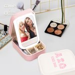 Personalisierte griechische Buchstaben mit Bogen Schmuckkasten mit wechselnden Farbe LED Make-up-Spiegel Sorority Geschenk für Schwestern Freund | Callie × Affinity Licensing