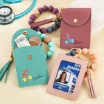 Fiore di nascita personalizzato con nodo a fiocco Stetoscopio con nappina Portafoglio in pelle con braccialetto di perline Regalo per la settimana dell'infermiera per il personale medico