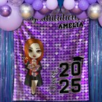 Personalisierte Faux Glitter Cartoon Absolvent Glückwunsch weiche Decke mit Namen und Jahr Graduierung Party Geschenk für Männer Frauen