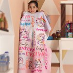 Personalisierte Prinzessin Schloss Fantasy Einhorn weiche Decke mit Namen Home Decor Geburtstag Baby Dusche Geschenk für Kinder
