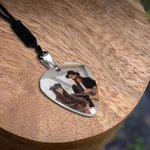 Henkilökohtainen Guitar Pick Kudottu Cord kaulakoru valokuva ja nimi Musiikki Performance Accessory Syntymäpäivälahja kitaristit Muusikko