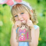 Personalisierte niedliche Ostern Hase Sackleinen Geschenk Tasche mit Namen Ostern Urlaub Party Favors Geschenk für Jungen Mädchen