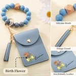 Fiore di nascita personalizzato con nodo a fiocco Stetoscopio con nappina Portafoglio in pelle con braccialetto di perline Regalo per la settimana dell'infermiera per il personale medico