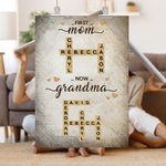 Personalisierte Von Mama jetzt Oma Kreuzworträtsel Kunst Poster rahmenlose gerahmte Malerei mit Namen Geburtstag Housewarming Geschenk für Mama Oma