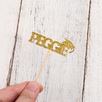 Personalisierte Multicolor Glitter Bachelor Hut Bogen wiederverwendbare Cupcake Toppers mit Namen Geburtstag Graduierung Party Dekor Geschenk für Absolventen