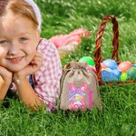 Personalisierte niedliche Ostern Hase Sackleinen Geschenk Tasche mit Namen Ostern Urlaub Party Favors Geschenk für Jungen Mädchen