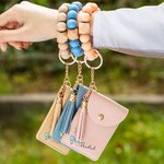 Fiore di nascita personalizzato con nodo a fiocco Stetoscopio con nappina Portafoglio in pelle con braccialetto di perline Regalo per la settimana dell'infermiera per il personale medico
