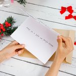 Personalized Merry Christmas Doodle Alphabet Greeting Card with Title and Name Christmas Party Gift for Family Members