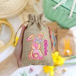 Personalisierte niedliche Ostern Hase Sackleinen Geschenk Tasche mit Namen Ostern Urlaub Party Favors Geschenk für Jungen Mädchen