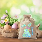 Personalisierte niedliche Ostern Hase Sackleinen Geschenk Tasche mit Namen Ostern Urlaub Party Favors Geschenk für Jungen Mädchen
