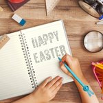 Personalisierte Cute Bunny Floral Initial A5 Spiral Lined Notebook und Stift Set mit Namen Happy Easter Geburtstag Geschenk für Jungen Mädchen