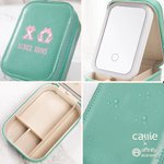 Personalisierte griechische Buchstaben mit Bogen Schmuckkasten mit wechselnden Farbe LED Make-up-Spiegel Sorority Geschenk für Schwestern Freund | Callie × Affinity Licensing