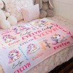 Personalisierte Prinzessin Schloss Fantasy Einhorn weiche Decke mit Namen Home Decor Geburtstag Baby Dusche Geschenk für Kinder