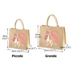 Borsa di juta personalizzata con design del coniglio Peter Rabbit iniziale e nome adatto per la caccia alle uova di Pasqua regalo per bambini