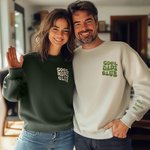 Personalized Embroidered Cool Moms Dads 100% Cotton Unisex Sweatshirt with Kid Names Mother's Day Father's Day Baby Announcement Gift for Parents
