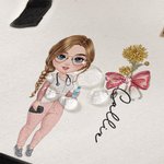 Personalizada Nacimiento Flor Lazo Médico Caricatura Personaje Nombre Grande Bolsa de Lona Cumpleaños Enfermera Semana Regalo para Personal Médico