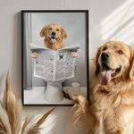 Personalizada Lectura Periódico Perro Gato Foto Lienzo Póster Enmarcado Pintura sin marco Decoración de Pared Cumpleaños Memorial Regalo para los dueños de mascotas