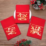 Personalisierte Initiale Serviette mit Schneeflocke Weihnachtsmütze Namen Merry Christmas Tischdeko Hauseinweihung Weihnachten Geschenk für Familie