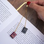 Personalisierte Miniatur 1-3 Buchdeckel Charms Retro Edelstahl Haken Lesezeichen Accessoire Geburtstag Geschenk für Buchliebhaber Bücherwurm