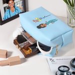 Personalisierte Bogen Stethoskop Geburt Blume PU Leder Kosmetiktasche mit Namen Geburtstag Anerkennung Krankenschwester Woche Geschenk für medizinisches Personal