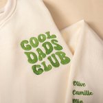 Personalized Embroidered Cool Moms Dads 100% Cotton Unisex Sweatshirt with Kid Names Mother's Day Father's Day Baby Announcement Gift for Parents