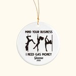 Décoration en céramique pour arbre de Noël personnalisée, drôle, danseur de pole dance, argent du gaz