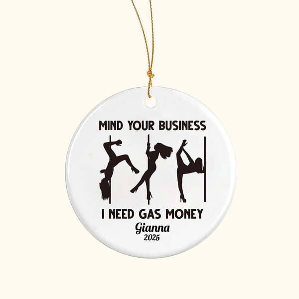 Décoration en céramique pour arbre de Noël personnalisée, drôle, danseur de pole dance, argent du gaz