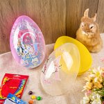 Personalized Happy Easter Bunny Flowers Initial Easter Egg with Name Basket Filler Easter Party Gift for Kids