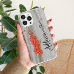 Personalisierte Vintage Geburt Blume Slim Phone Case für iPhone mit Namen elektronisches Zubehör Geburtstag Geschenk für Frauen