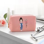 Personalisierte Bogen Stethoskop Geburt Blume PU Leder Kosmetiktasche mit Namen Geburtstag Anerkennung Krankenschwester Woche Geschenk für medizinisches Personal