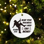 Décoration en céramique pour arbre de Noël personnalisée, drôle, danseur de pole dance, argent du gaz