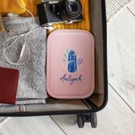 Personalisierte Floral Birthstone Name Schmuck-Box mit einstellbaren LED Make-up Spiegel Reise Essentials Geburtstag Geschenk für Frauen