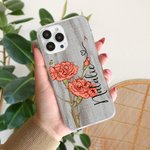 Personalisierte Vintage Geburt Blume Slim Phone Case für iPhone mit Namen elektronisches Zubehör Geburtstag Geschenk für Frauen