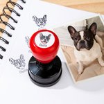 Personalized Cat Dog Pet Face Portrait Colorful Self-Inking Stamp with Name Birthday Pet Memorial Sympathy Gift for Pet Owner Lovers