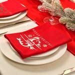 Personalisierte Initiale Serviette mit Schneeflocke Weihnachtsmütze Namen Merry Christmas Tischdeko Hauseinweihung Weihnachten Geschenk für Familie